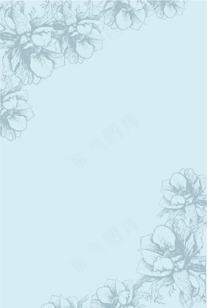 矢量春季花卉线描海报背景ai矢量模版下载