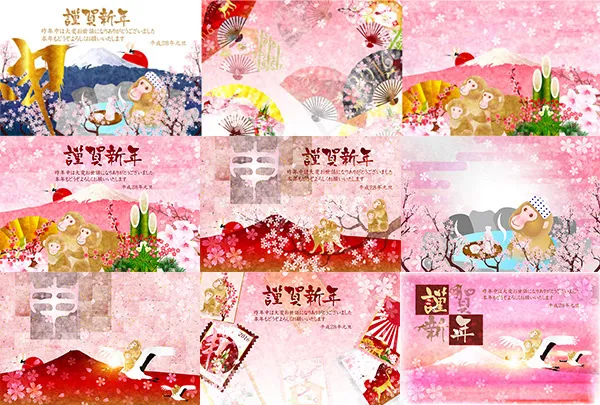 卡通猴子新年素材矢量素材ai矢量模版下载