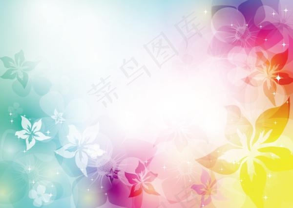 花卉炫彩艺术背景矢量图ai矢量模版下载
