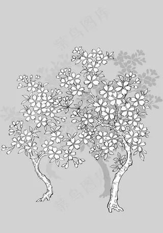 树丛树叶矢量素材