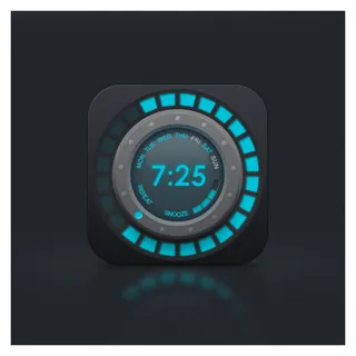 科技质感的闹钟应用图标PSD源文件