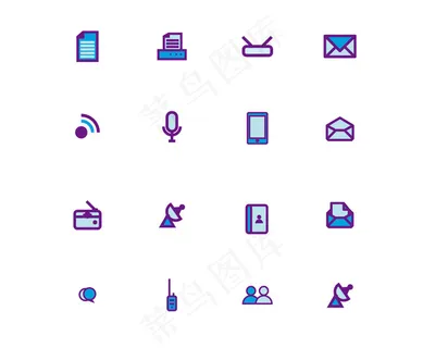 蓝色联系方式ui图标icon