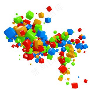 多彩3D立方体图片