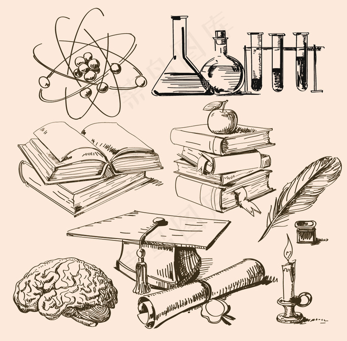 数学物理及化学工具矢量素材