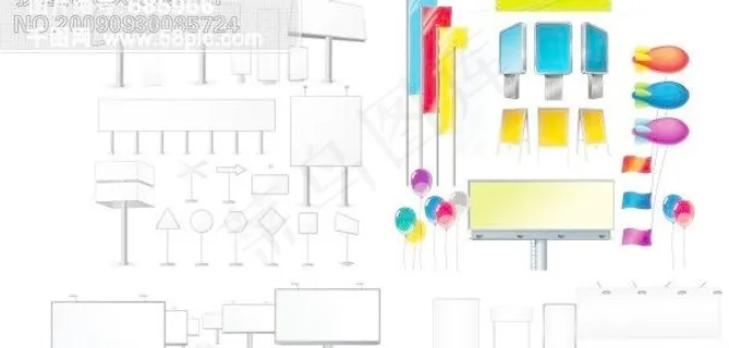 各种空白广告牌矢量素材下载