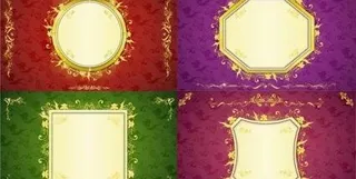 华丽的金色花边边框矢量6