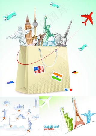 旅游景点标识矢量素材