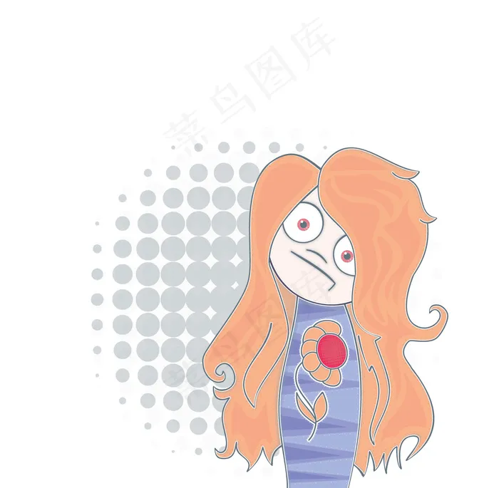 卡通男孩女孩矢量素材图