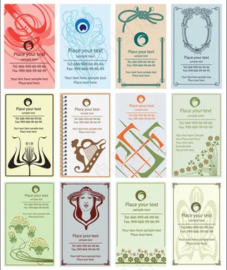 复古竖版卡片背景矢量素材