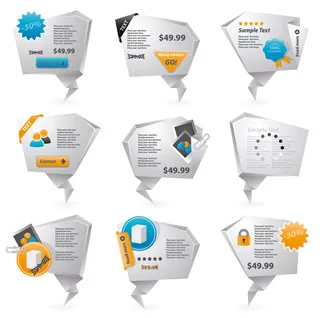 创意折纸促销标签设计矢量素材-2