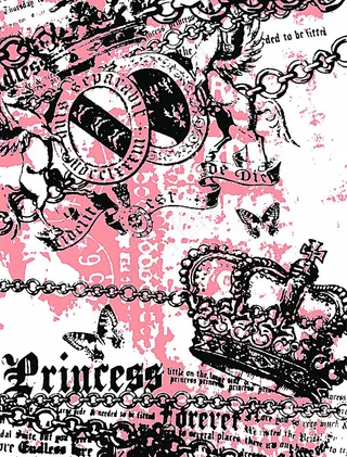 皇冠与蝴蝶印花设计