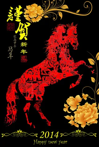 谨贺新年马年海报