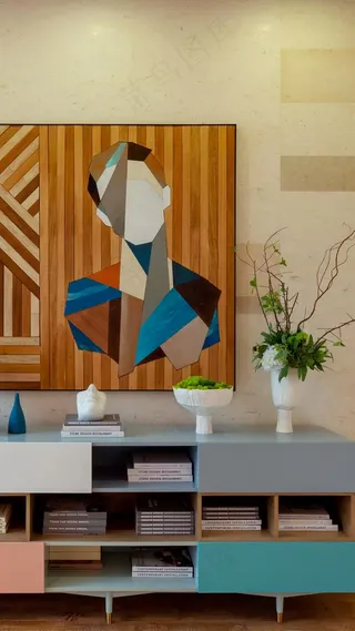 室内家具墙上壁画高清摄影图片