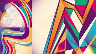 七彩创意图案背景矢量图 AI