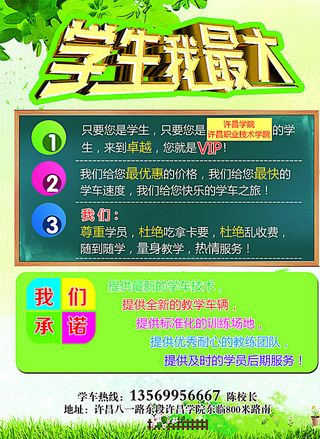 卓越驾校学生我最大报名优惠彩页图片