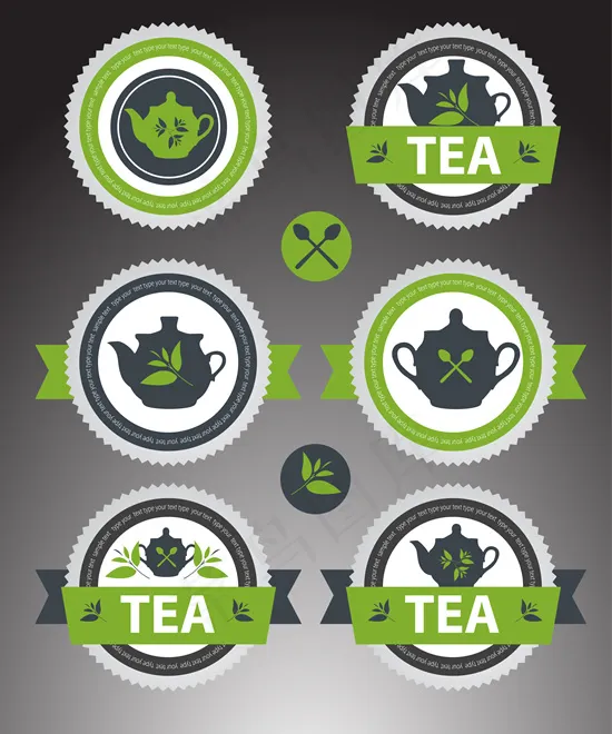 茶餐厅标签矢量素材eps,ai矢量模版下载