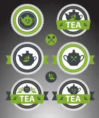 茶餐厅标签矢量素材