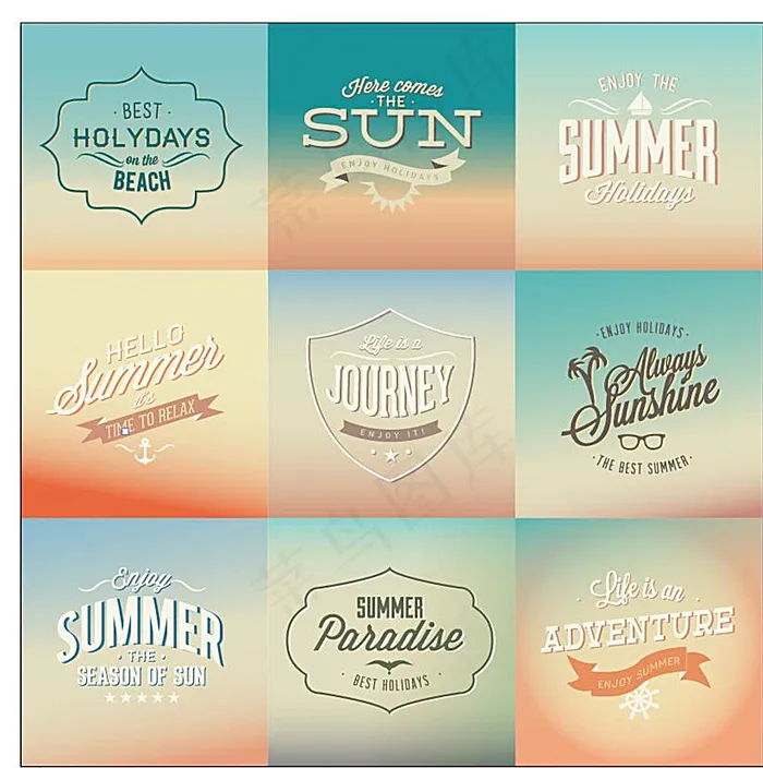 梦幻背景标签图片ai矢量模版下载