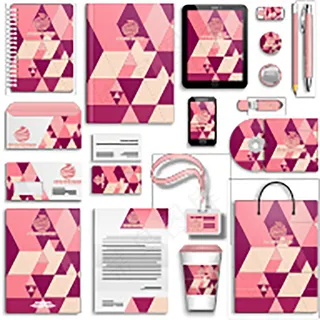 整套扁平化粉色VI设计