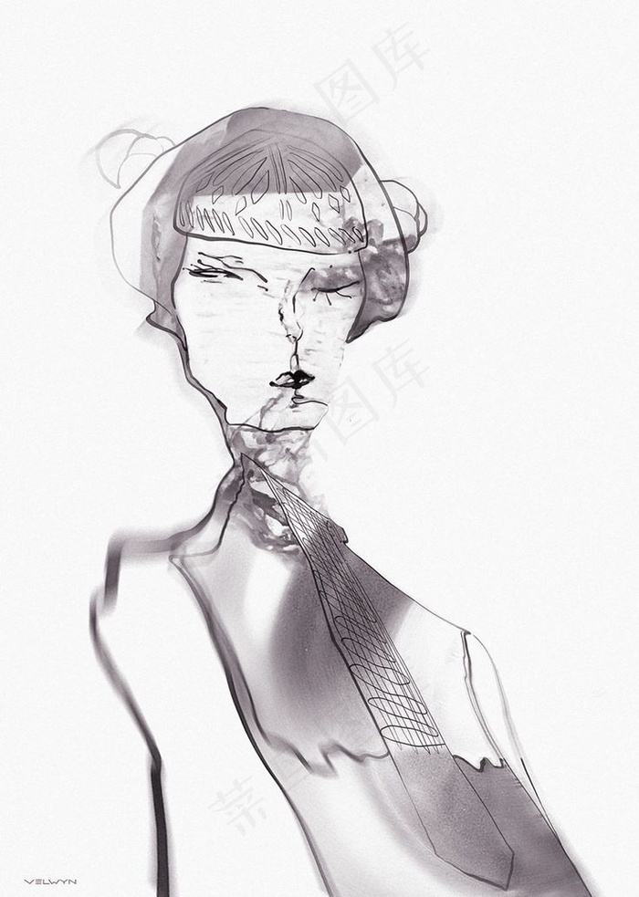 无袖女装设计图