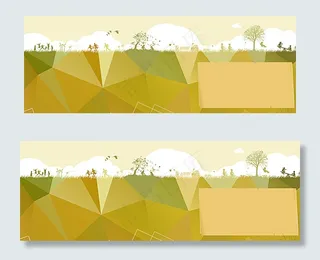 春夏秋冬四矢量环保生态展板海报图片