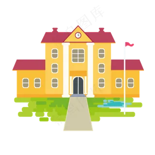 卡通学校校园矢量素材