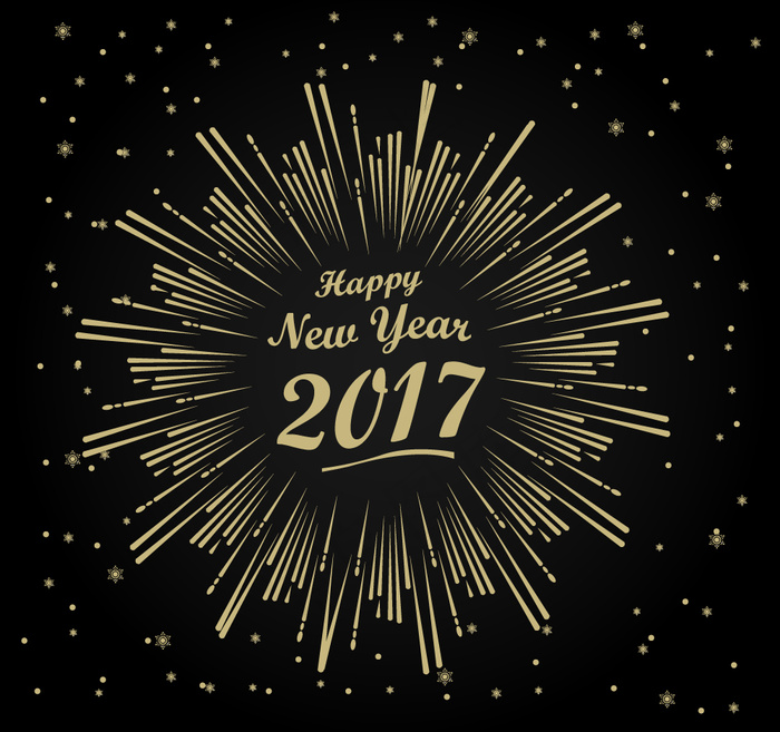 2017时尚烟花背景艺术字体素材