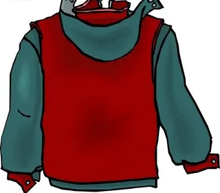 红绿色男款带帽子的外衣设计