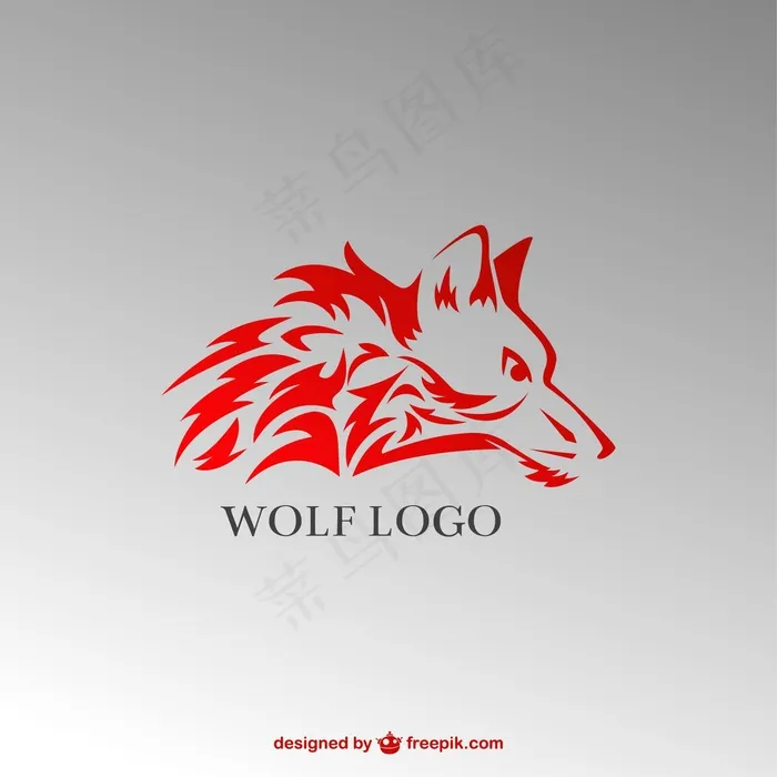 矢量卡通可爱狼9