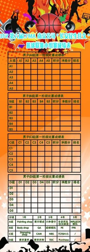 篮球比赛分布表图片