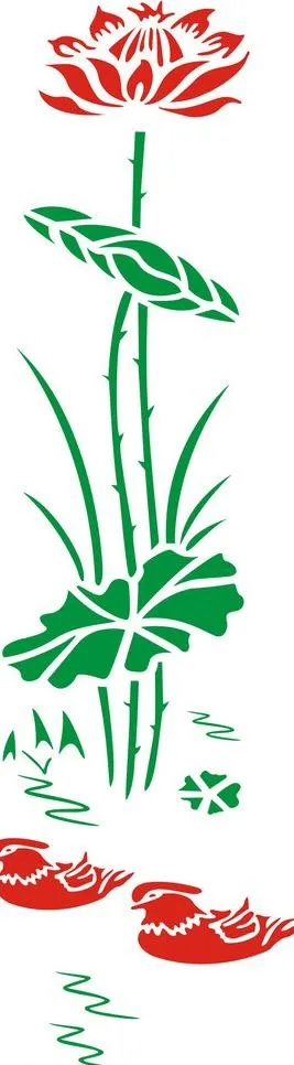 矢量荷花鸳鸯图片cdr矢量模版下载
