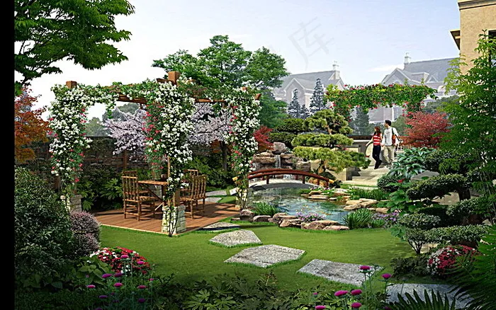 别墅小区园林景观设计(3600X2250(DPI:300))psd模版下载
