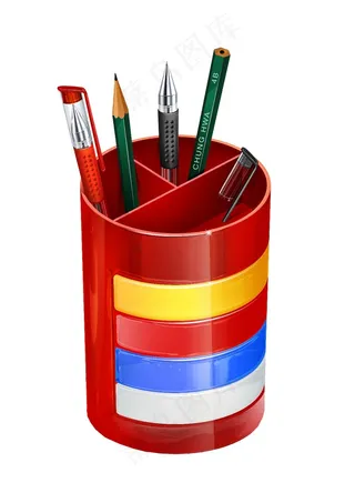 笔筒办公用品免抠素材PSD分层