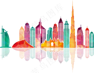 城市都市建筑建筑速写房子剪影图片素...