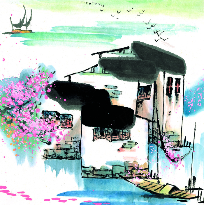 唯美江南夏季风景图