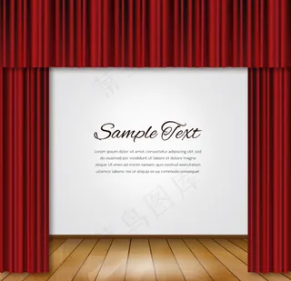 红色舞台幕布背景