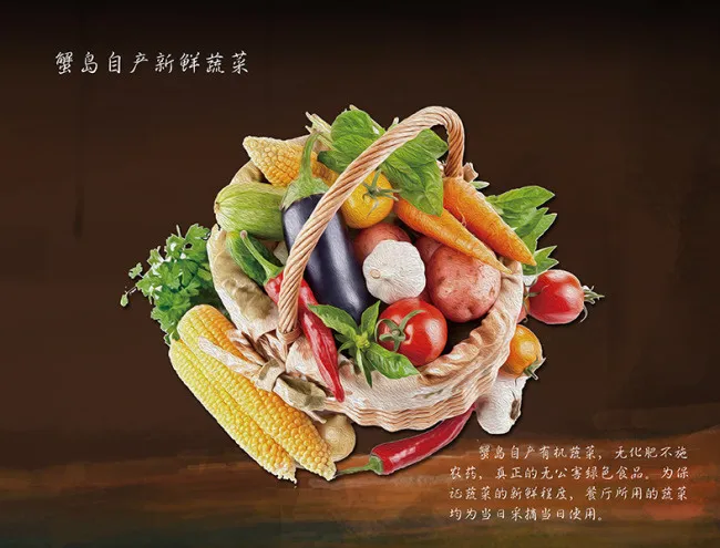 蟹岛自产新鲜蔬菜(3307X2520(DPI:200))psd模版下载