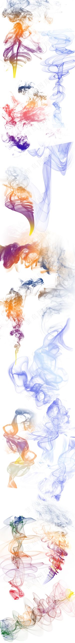 中国风水墨喷溅烟雾流烟免扣png设...