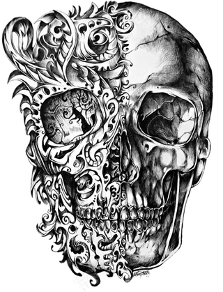 骷髅纹身图案免抠png透明素材