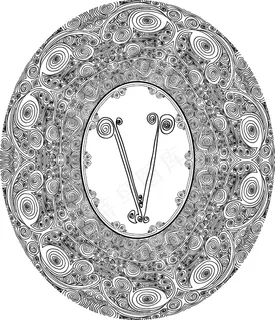 手绘字体字母W矢量插画