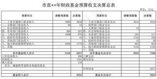 市直财政基金预算收支决算总表