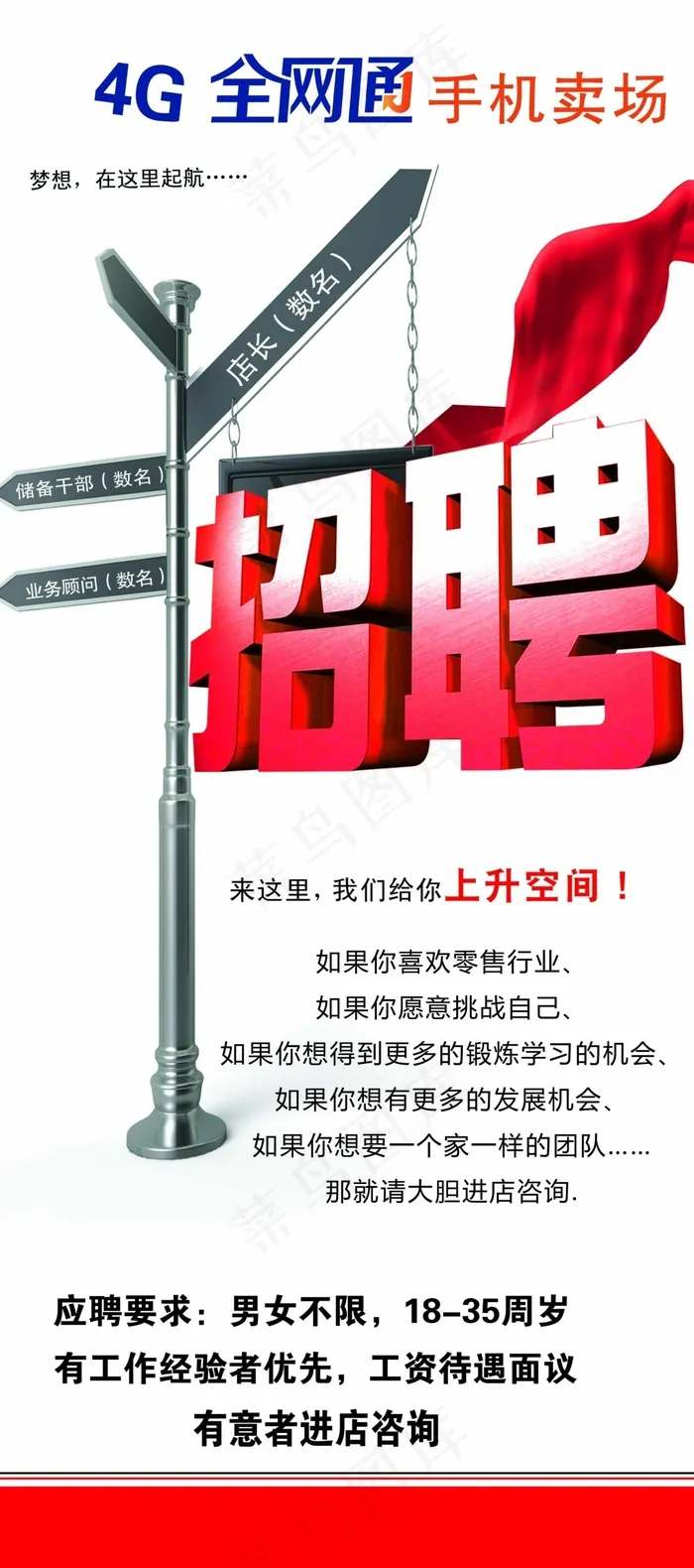 手机卖场招聘psd模版下载