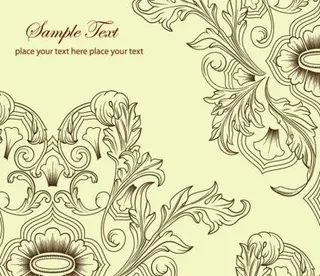 经典复古花卉背景矢量
