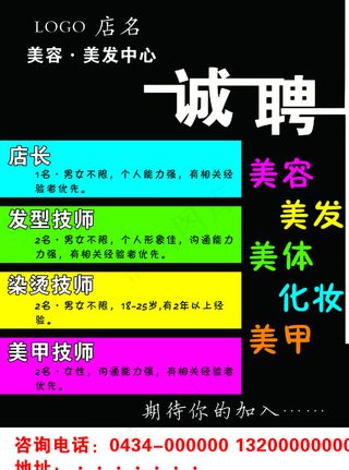 美发招聘图片