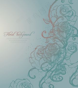 玫瑰春天矢量插图