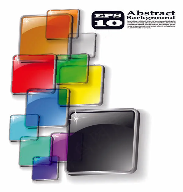 矢量彩色水晶质感背景设计eps,ai矢量模版下载