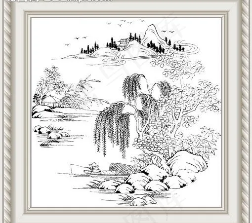 山水图片psd模版下载