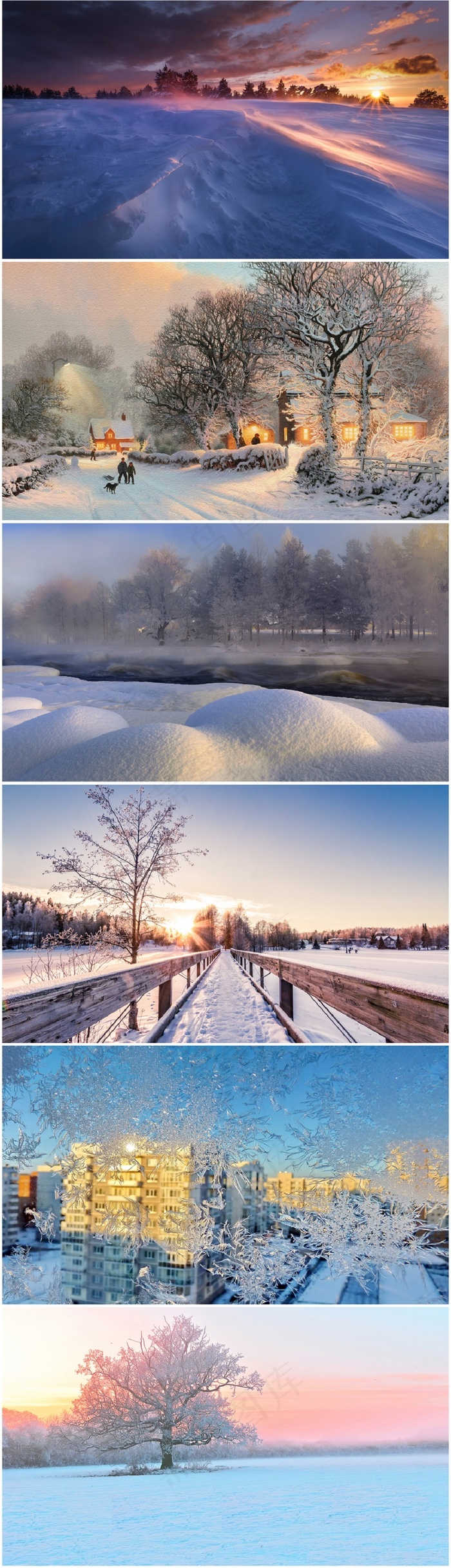 6张唯美雪景海报背景图片psdpsd模版下载