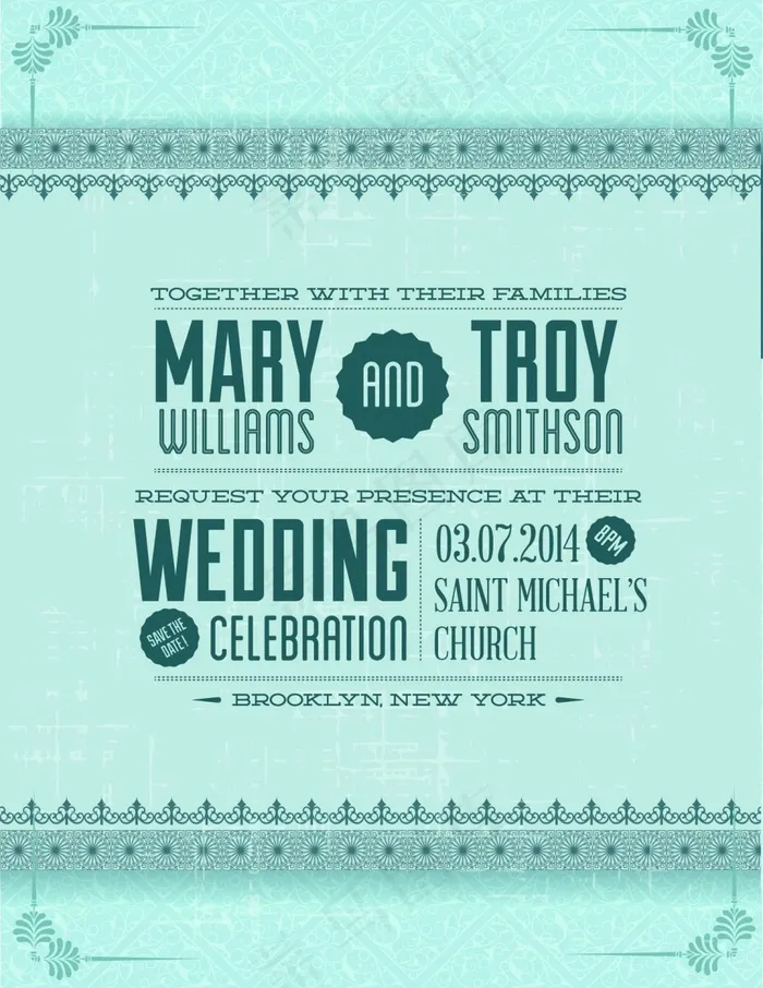 婚礼请帖封面背景图案矢量素材eps,ai矢量模版下载