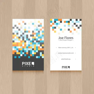 彩色方块矢量创意竖版名片